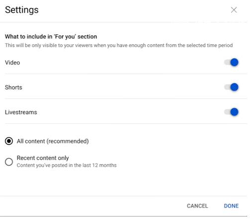 YouTube 希望简化频道页面选项以提高参与度