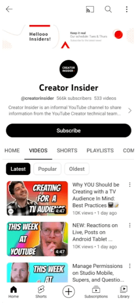 YouTube 希望简化频道页面选项以提高参与度